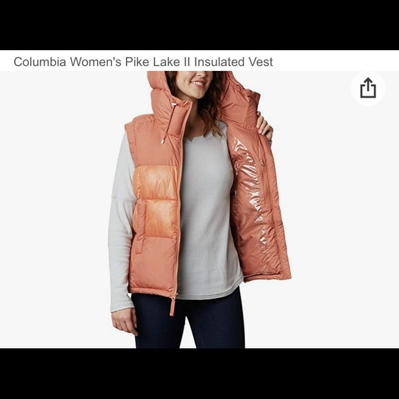Columbia Pike Lake II Omni Heat Puffer Vest/ Peach/ Small/ NWT - Picture 2 of 9